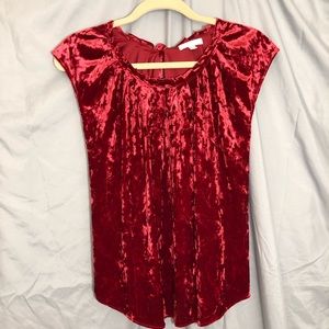 Red Cap-Sleeve Top Sz S